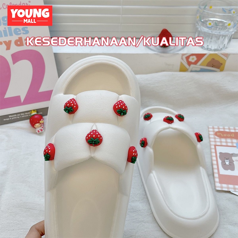 Sendal jelly wanita kekinian Sepatu sandal wanita karet korean import terbaru 2023 Sandal slop wanita rumah empuk anti slip elastic EVA