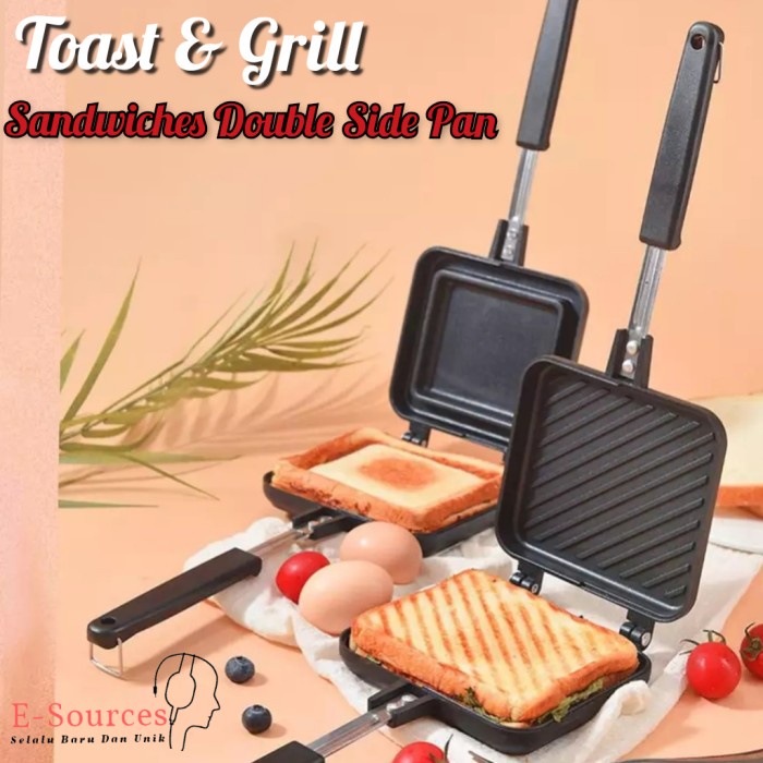Terlaris Sandwich Toast Grill Griller Pan Teflon Panci Roti Panggang Sandwich