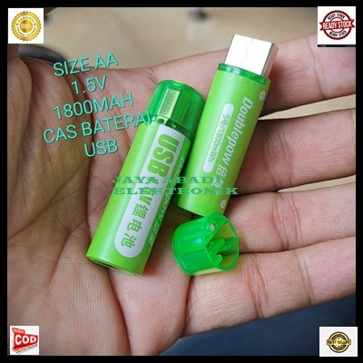 G663 DOUBLEPAW USB BATERAI CAS AA A2 1800 MAH 1.5V SEPASANG SET BATERRY BATERY BATU CASAN CHARGER CH