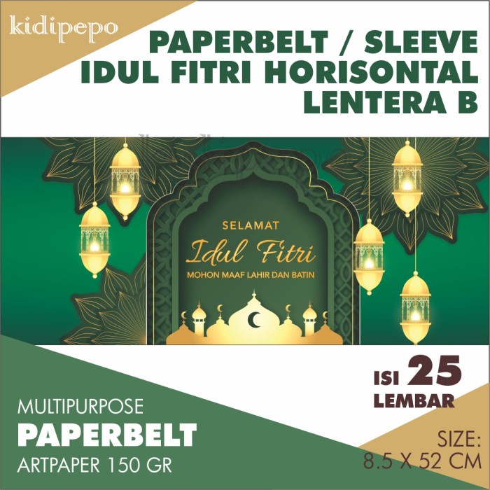 

Paperbelt / Sleeve Idul Fitri Horizontal Hijau Tua - Isi 25 Lembar - Lentera B 036