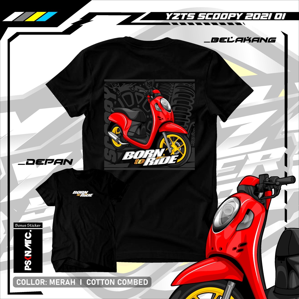 KAOS SCOOPY 2021- Kaos Distro Pria Wanita Original Custom Desain Motor SCOOPY 2021 Baju MOTOR SCOOPY