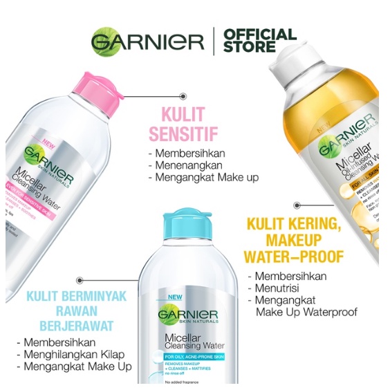 GARNIER Micellar Water 400ml All Variant | Pink | Blue | Bipase Infused | Vit C | Rose