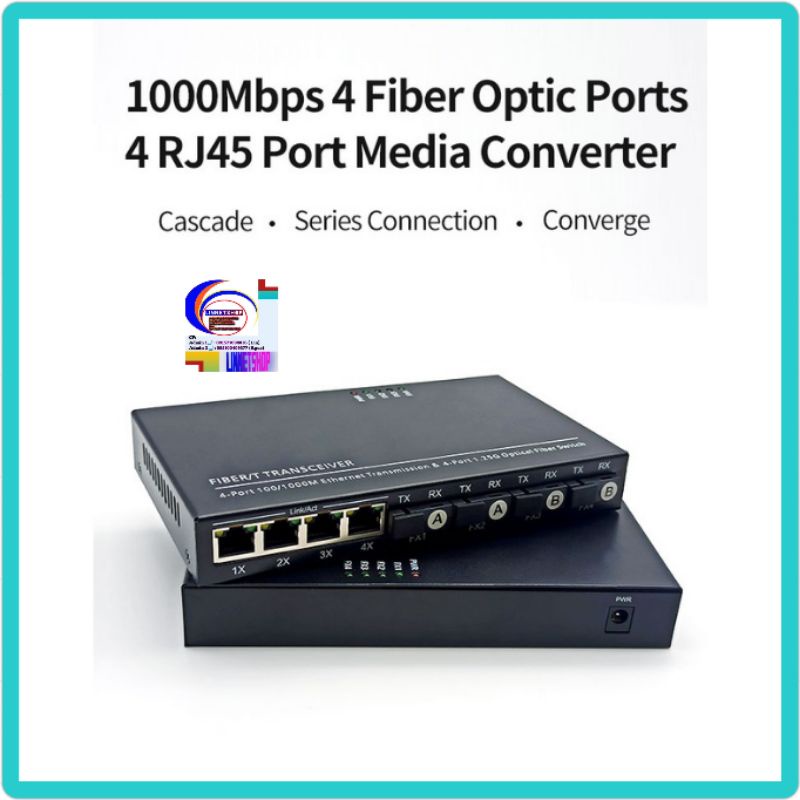 Media Converter 4 Port fO Optic Fiber 4 Fo - 4Lan Fiber EtherNet swich