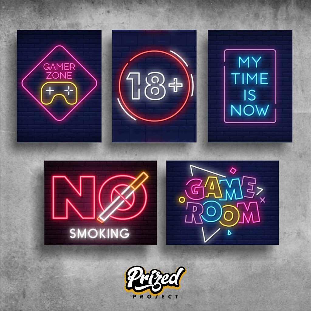 Hiasan Dinding Aesthetic Pajangan Poster Neon Kamar Cowok Keren 20x30cm