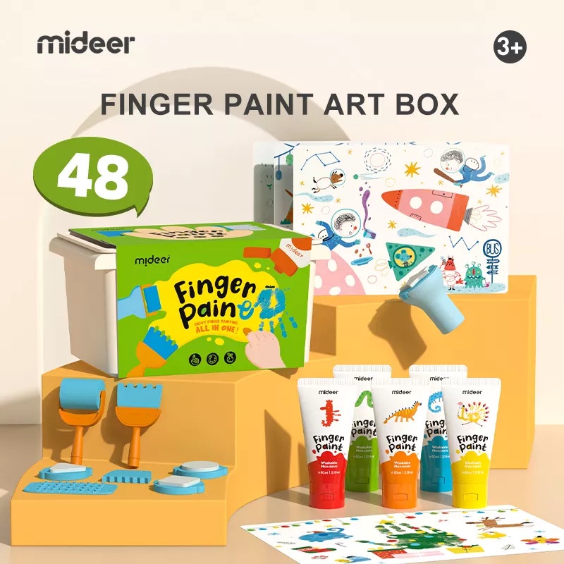 

Mideer Finger Paint Set Art Box 48pcs All in One Paket Melukis Anak