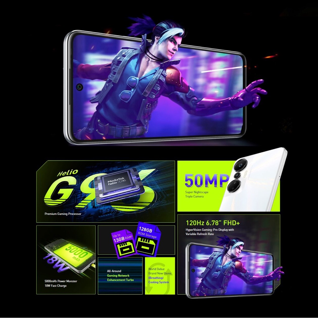 Infinix Hot 20s 8GB+128GB Garansi Resmi Infinix 1Tahun