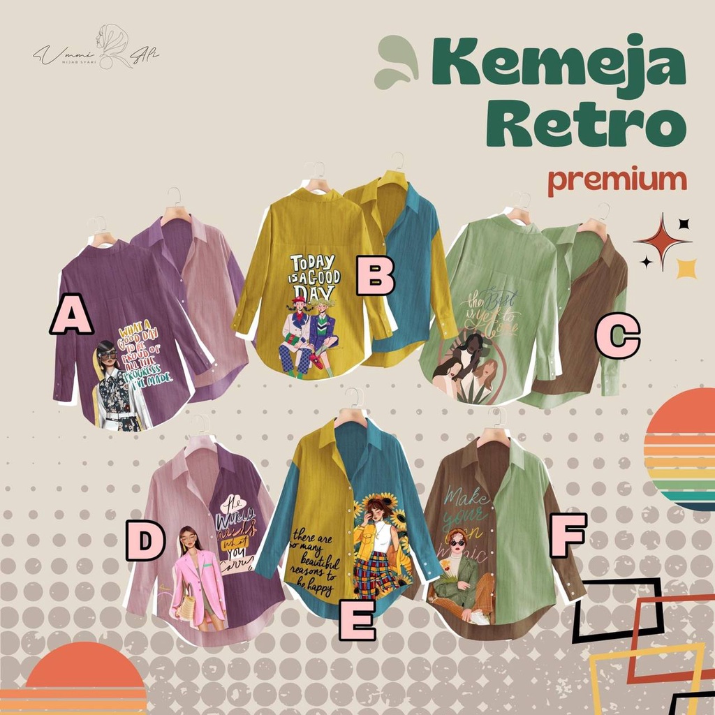 Kemeja wanita oversize Retro by Ummi Ali