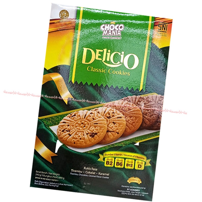 Choco Mania 240gr Delicio Classic Cookies Kemasan Besar Kukis Rasa Cokelat Tiramisu Karamel Cookies Coco Delikio Mania Klasik Kukis