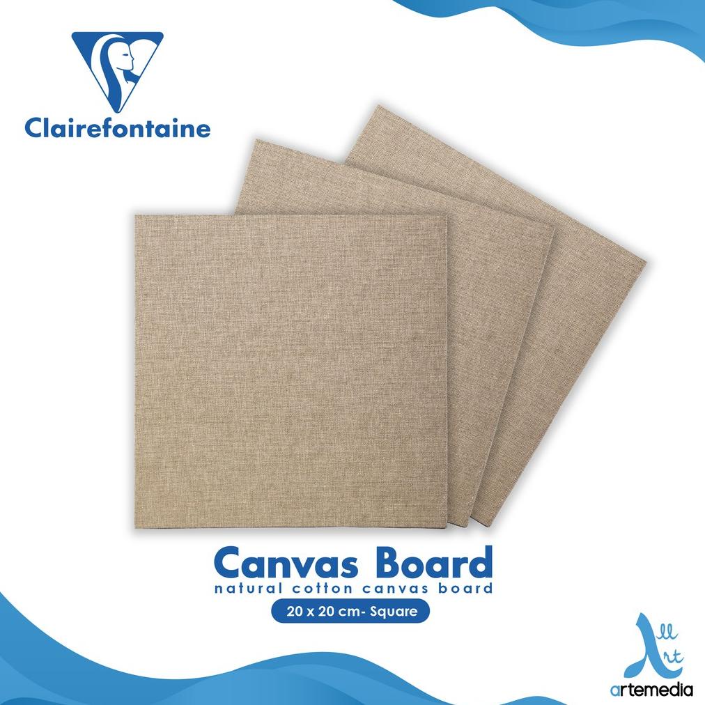 

Kanvas Lukis Clairefontaine Natural 20x20cm Canvas Board