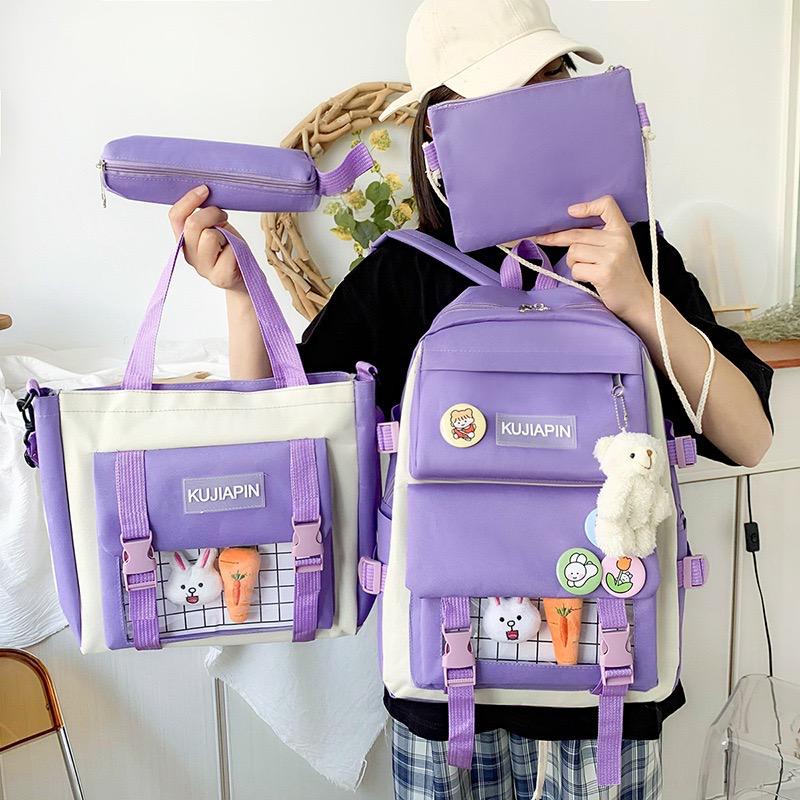 TAS SEKOLAH ANAK 4IN 1 TAS KOREAN STYLE TAS RANSEL ANAK PEREMPUAN TAS SEKOLAH ANAK IMPORT