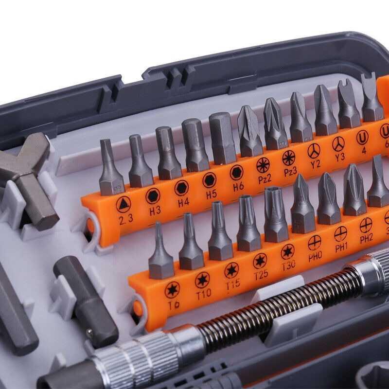 Set Kunci Ratchet Screwdriver Household Repair Tools 38in1 - 2880A - Gray/Orange