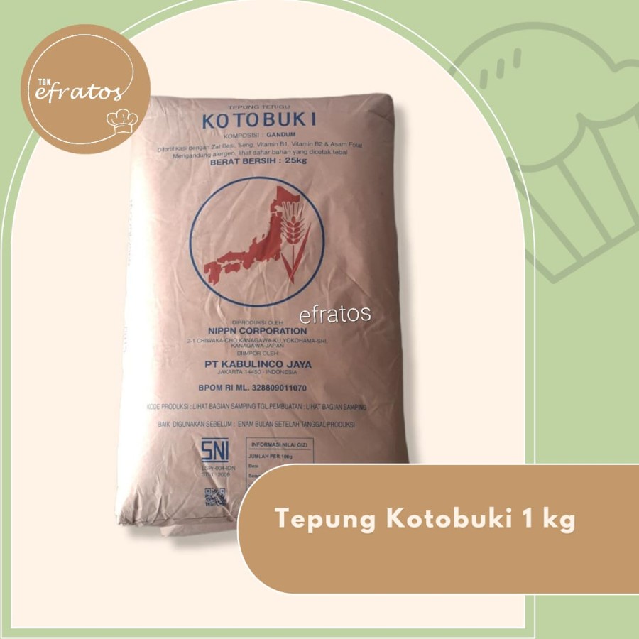 

Kotobuki Tepung Terigu Repack 1kg / Protein Rendah