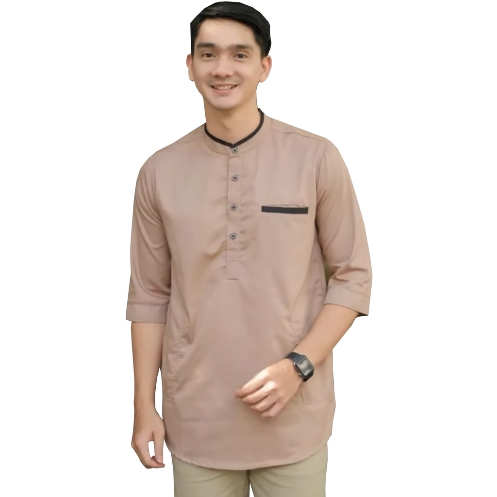 BAJU KOKO PRIA BAHAN TOYOBO WARNA HITAM BAHAN DINGIN KOKO LEBARAN KOKO HITAM