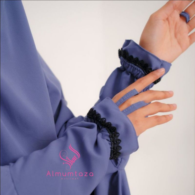 (khimar + rok) fatimah set woolpeach luxury - Almumtaza Muslimah