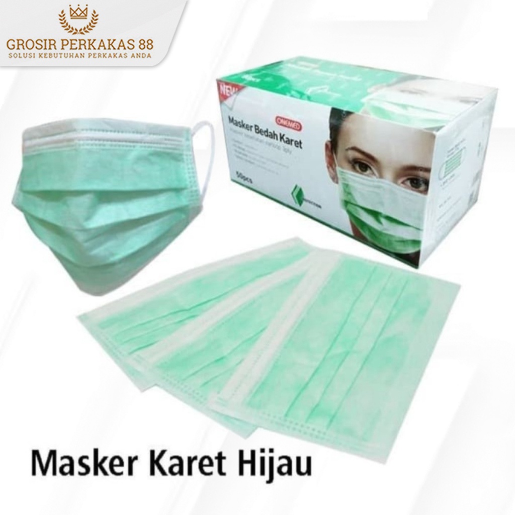 Masker Disposable Medis Onemed Bedah Dokter 3 Ply Lapis Earloop