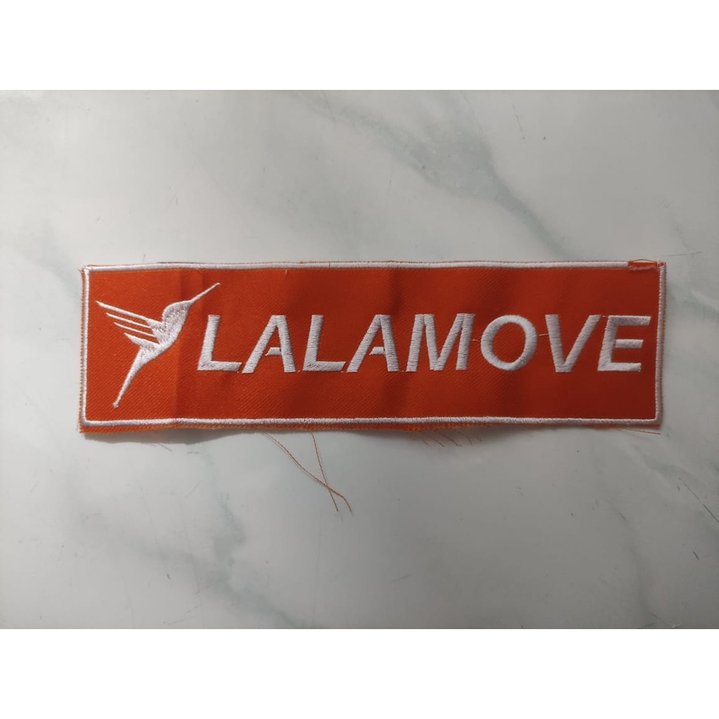 Emblem Lalamove Besar Dasar Oren Bordir KOmputer Logo Lalamove