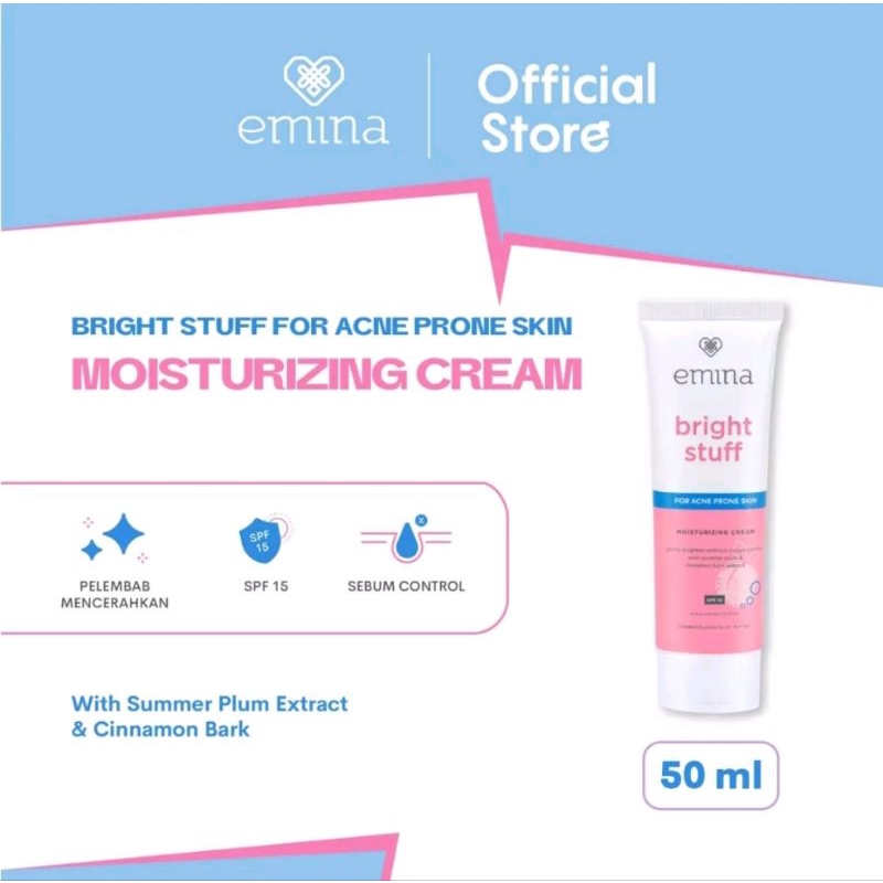 Emina Bright Stuff For Acne Prone Skin Moisturizing Cream 20ml (100% Original)