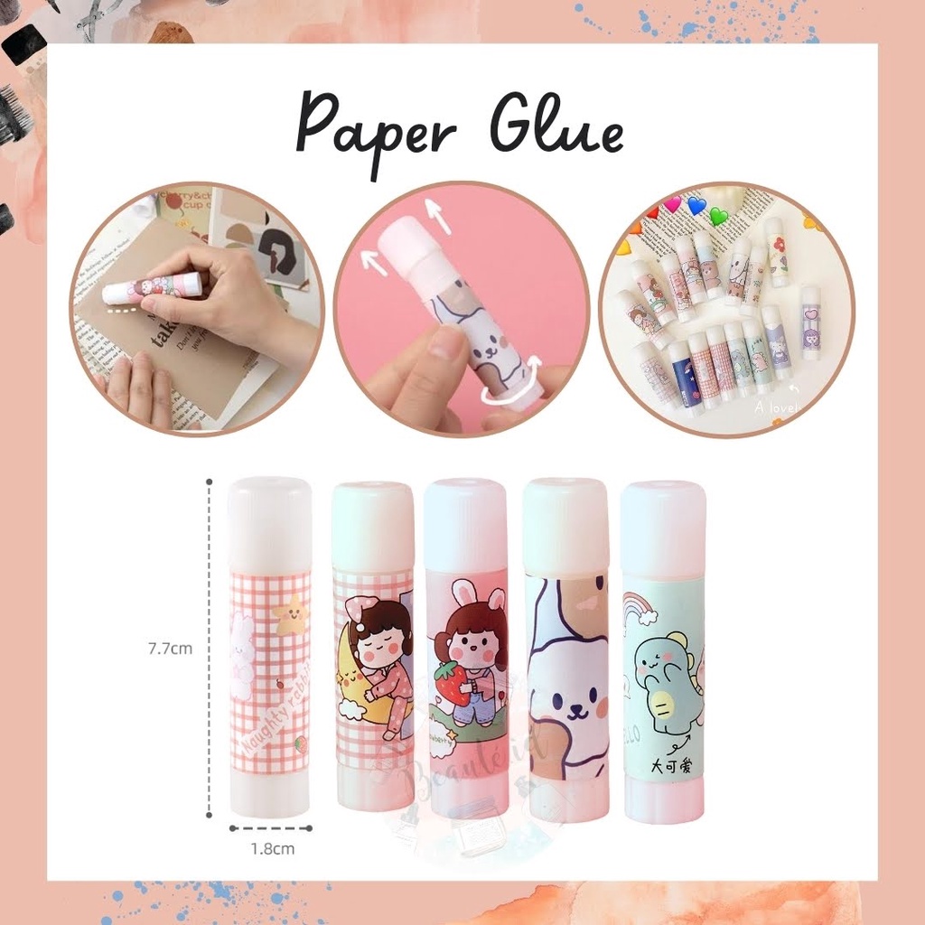 

Lem Kertas Perlengkapan Sekolah Kantor Perekat Kertas Lem Stik Batang Portable Model Lucu Unik Cocok Untuk Anak Sekolah SD Paper Glue Stick