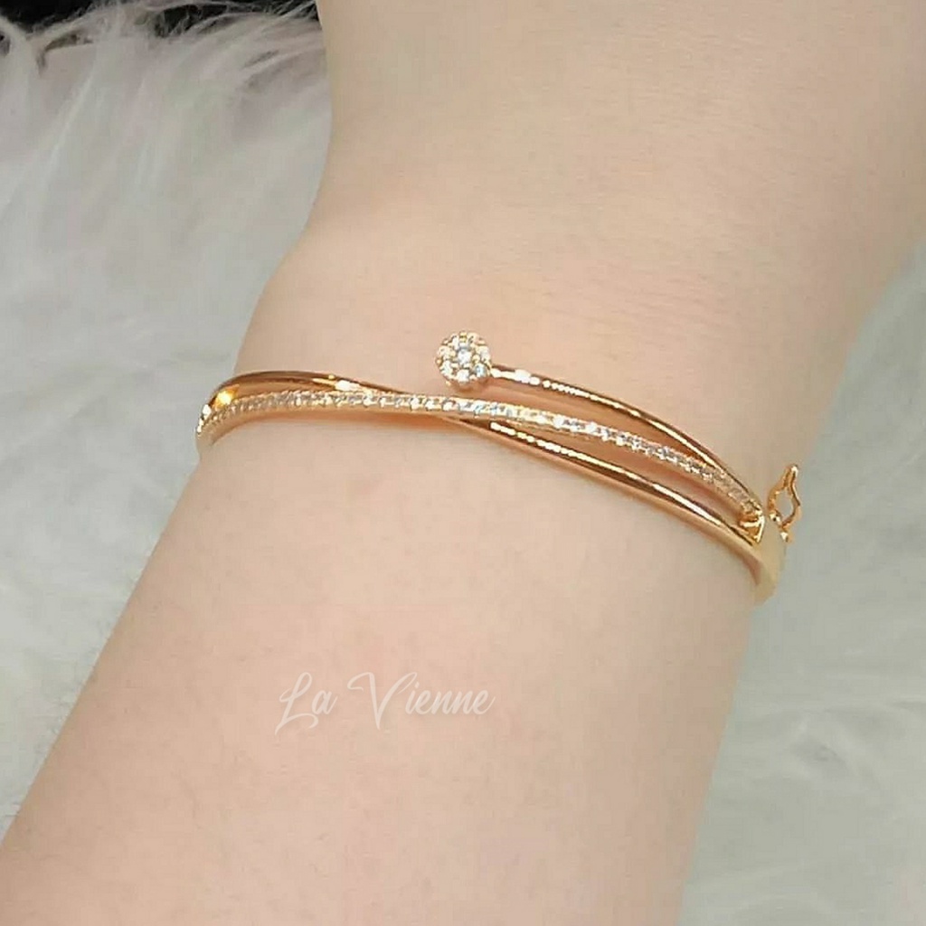 La Vienne - Gelang Titanium Wanita Anti Karat - Perhiasan Titanium Bangle - Favorite Collection