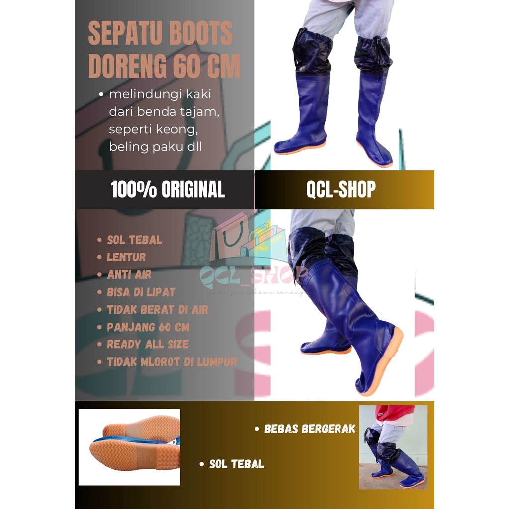 SEPATU BOOTS PETANI ANTI KEONG SOL LEBIH TEBAL