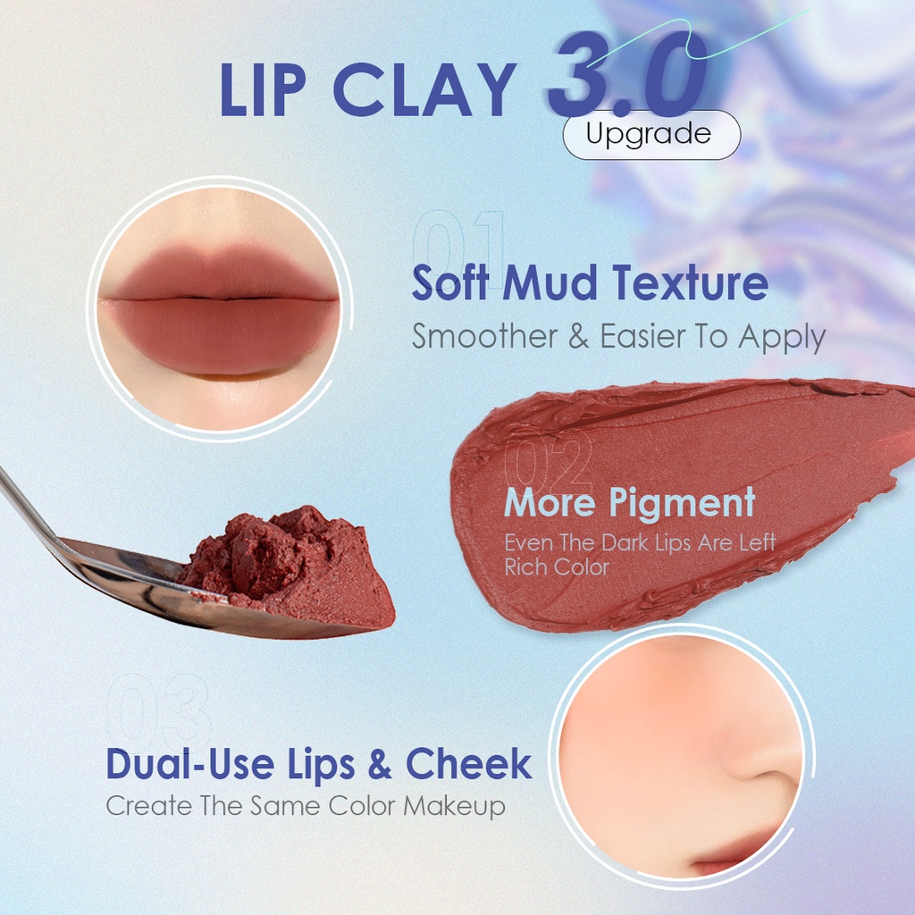 Focallure Creamy Lip &amp; Cheek Duo / Dual Use Lip Mud Lip Clay &amp; Velvet Hazy Matte Cheek