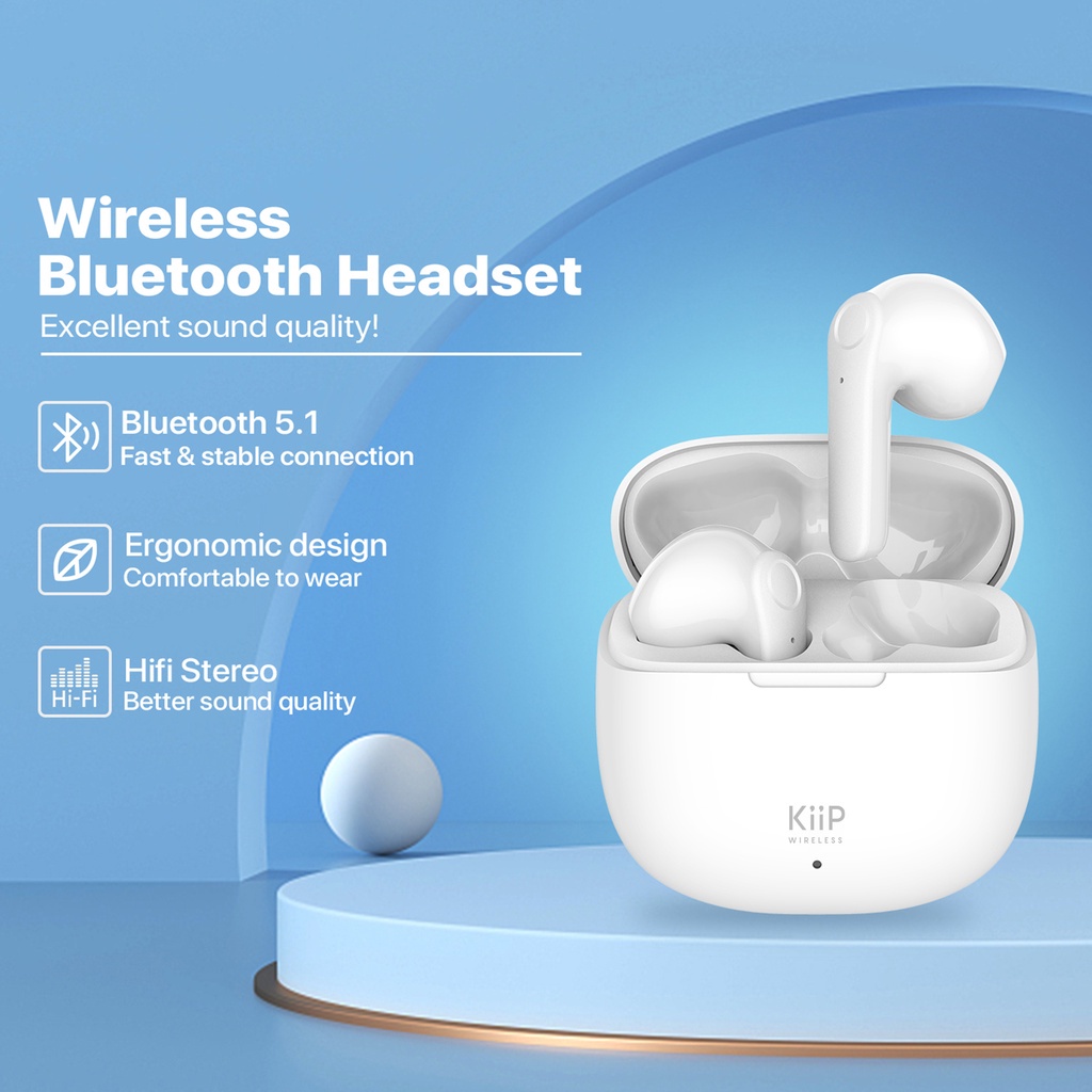 KiiP Wireless DTS2 True Wireless Bluetooth Headset Headphone Earphone Earbuds TWS  latensi rendah