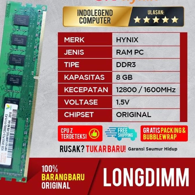 ➴ HYNIX DDR3 8GB PC LONGDIM ➼