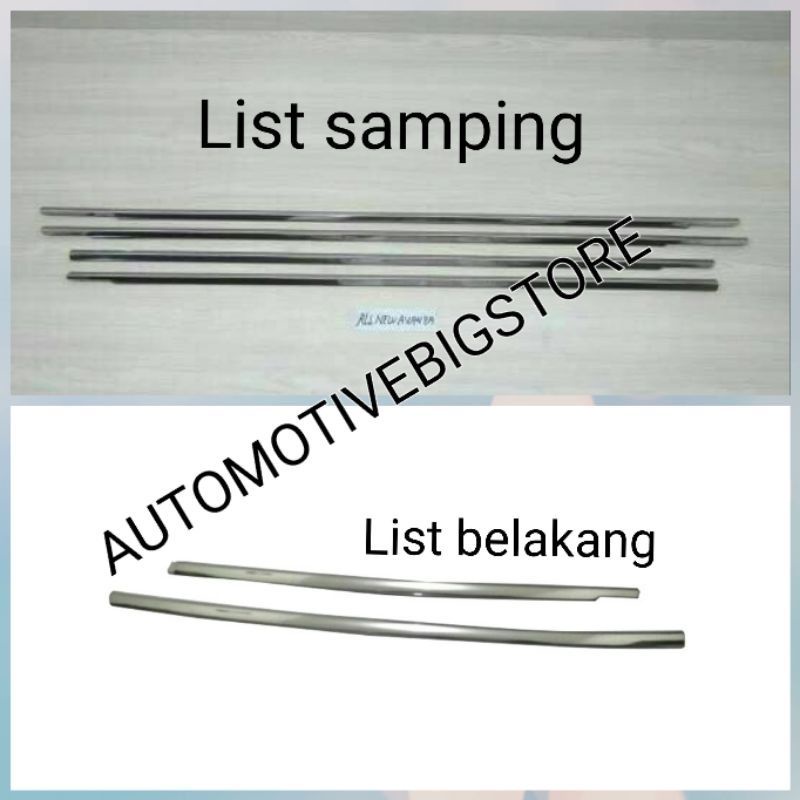 Paket List lis kaca samping dan belakang pintu mobil All New Avanza Xenia 2012 2013 2014 2015 2016 2