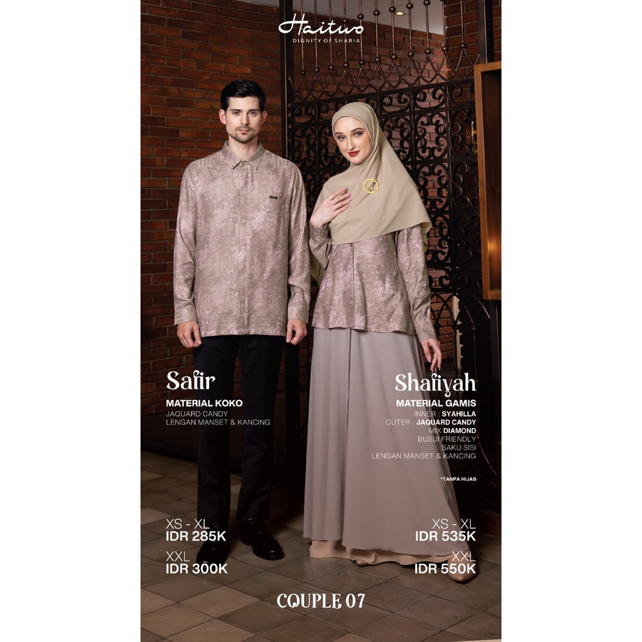 Haitwo Couple GAMIS SHAFIYAH &amp; KOKO SAFIR Bahan Jacquard mix Diamond Model Baju Pasangan Kondangan Simple Elegant