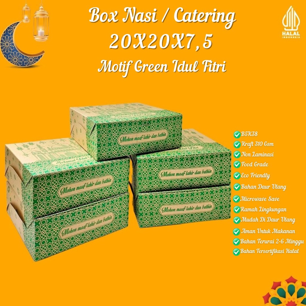 Dus Catering Dus 20X20 Motif Lebaran (B5K38-Non Laminasi)