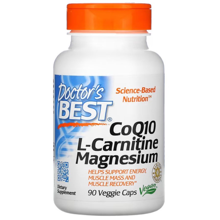 Doctors Best CoQ10 L Carnitine Magnesium 90 Veggie Caps Suplemen Otot ORI USA