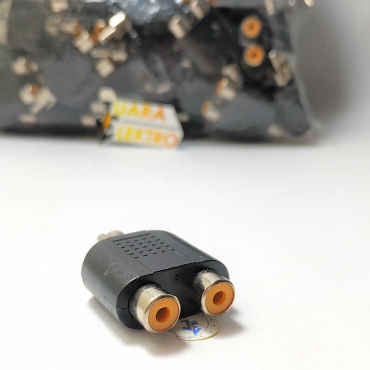 Cover 2 RCA Ke RCA | Cabang Converter Jack T RCA To 2 Cover RCA