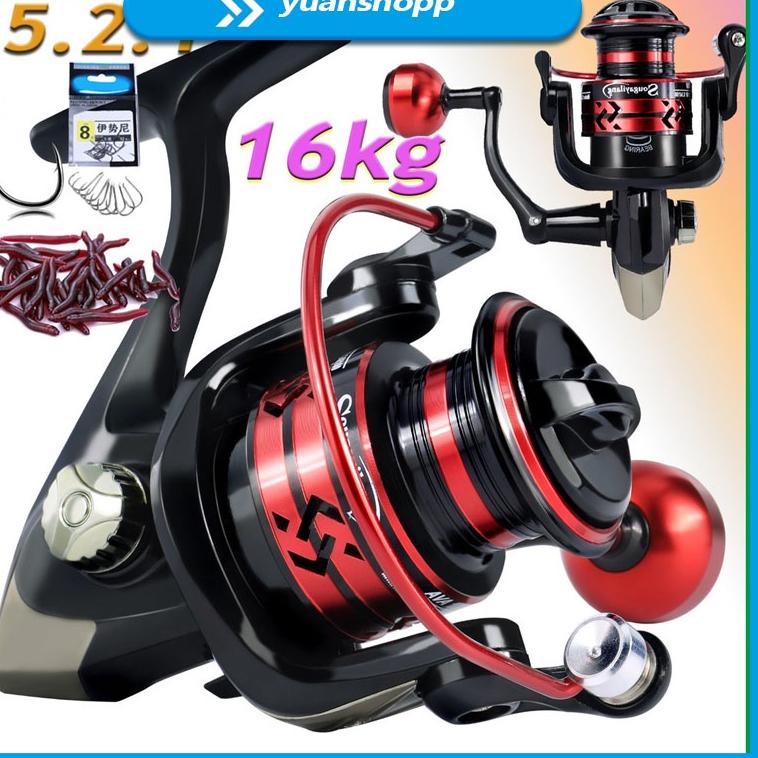 BIG SALE Reel Pancing Memancing Rasio Gear 5.2:1 Max Drag 5-10KG Joran Pancing 1-4 Bahan Metal reel 