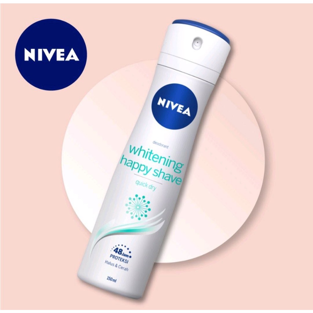 NIVEA DEO SPRAY BRIGHTENING HAPPY SHAVE DEODORAN EXTRA WHITENING 150ML