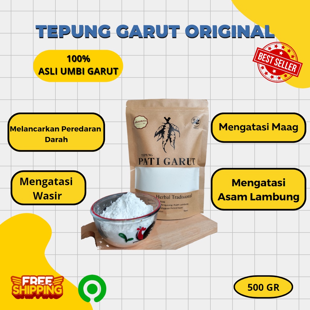 TEPUNG IRUT / TEPUNG GARUT /TEPUNG LAMBUNG / OBAT LAMBUNG