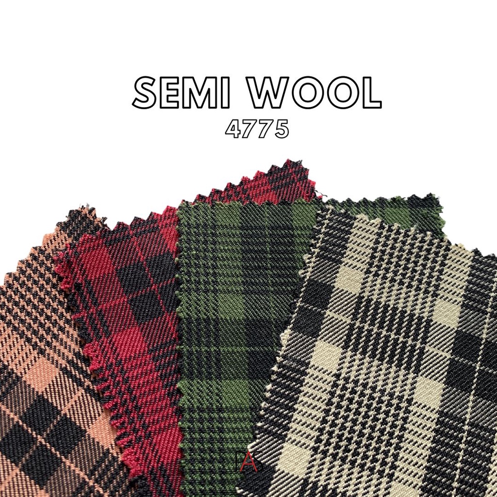 [MINIMAL 2X KLIK UNTUK 1 YARD] Kain Polyester Ecer Bahan Semi Wool 47750 Premium HARGA PER 1/2 YARD