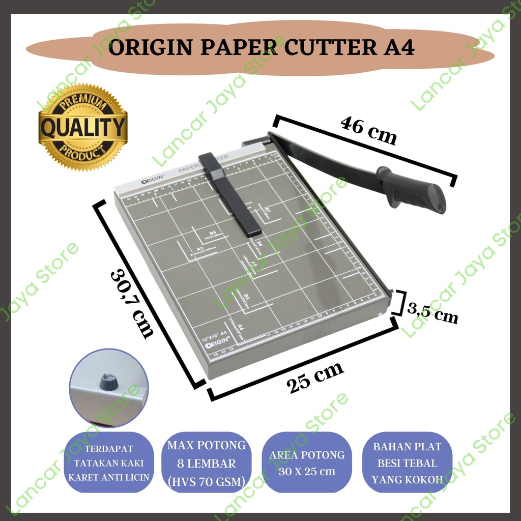 Alat Pemotong Kertas / Paper Cutter Origin A4 - Abu-abu