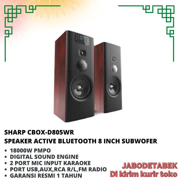 Speaker Aktif Sharp Cbox D805Wr Bluetooth Speaker Karaoke