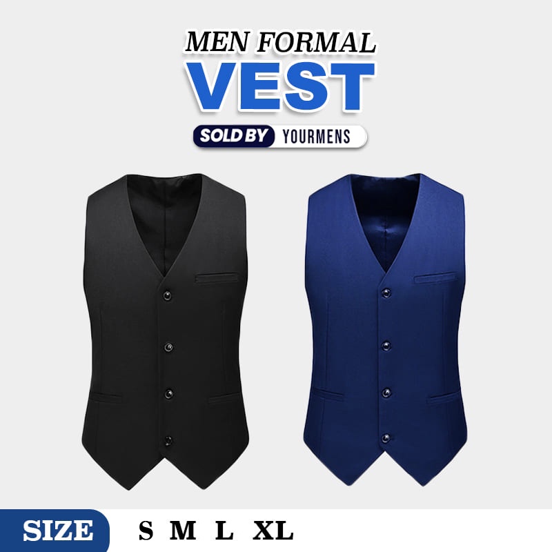 VEST / ROMPI PRIA NIKAYU SLIMFIT BLACK AND NAVY BLUE STYLE PRESS BODY (S,M,L,XL) FULL FURING ORIGINAL