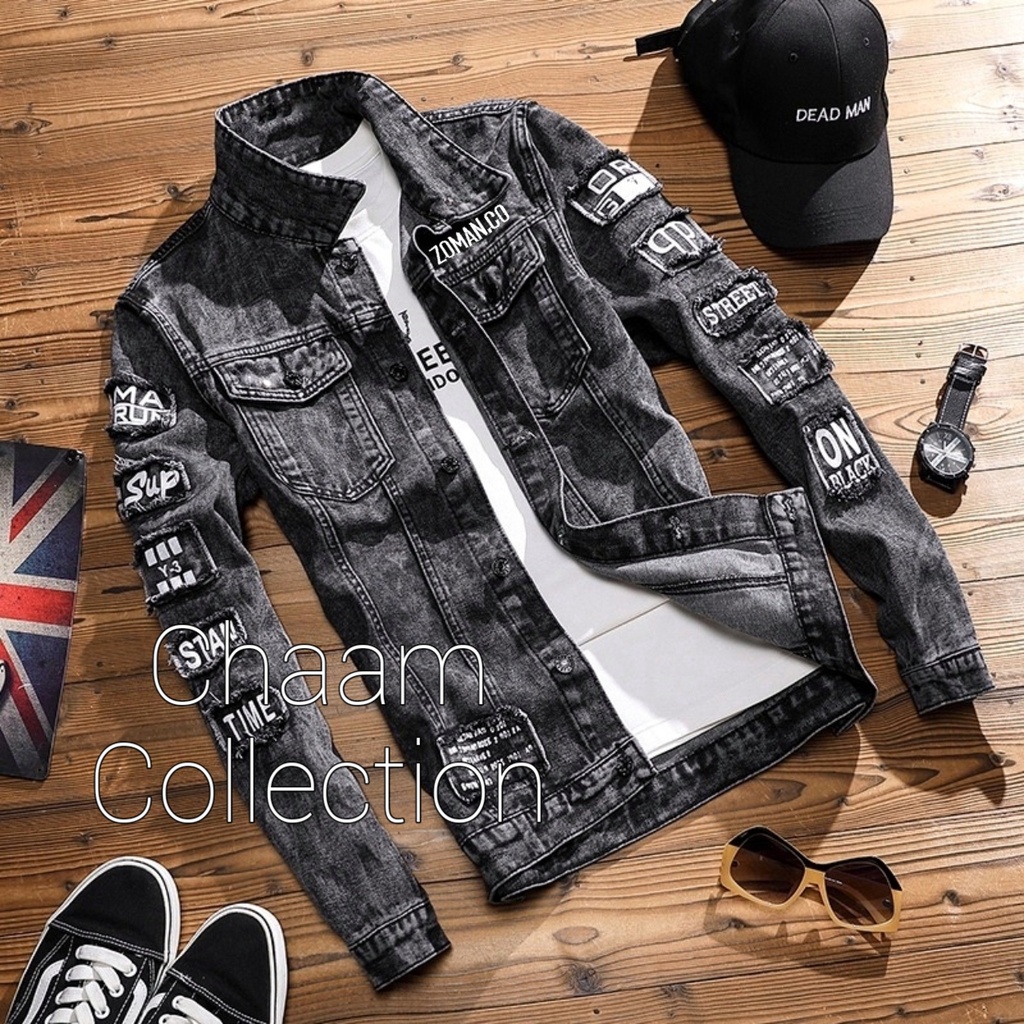 Best Seller Jaket Jeans Denim Z01 Emblem|Jaket Jeans Hitam Pria dan Wanita|Jaket Denim Size M L dan XL|Jaket Hitam Polos|Jaket Denim Motif Bordir