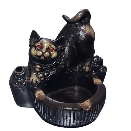 ASBAK ROKO UNIK KUCING/CAT/CALLAS HITAM/HOME DECORATION