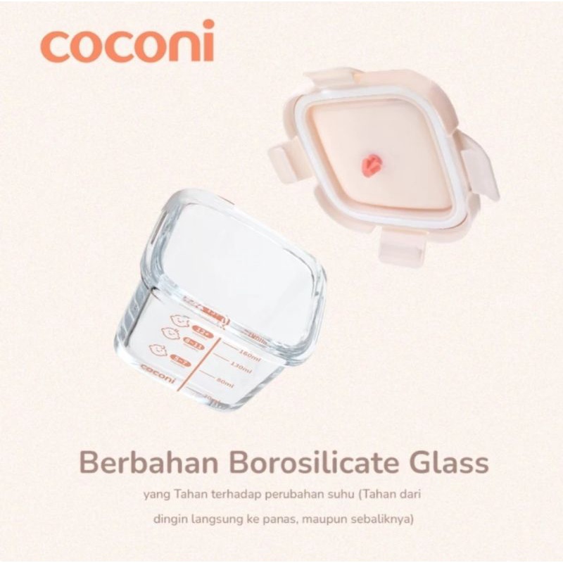 COCONI Baby Food Glass Container 3 Pcs x 160ml | Storage Wadah Penyimpanan Makanan MPASI