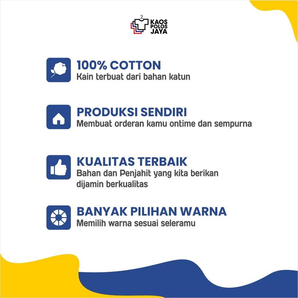 Kaos Polos Biru Benhure / Kaos Oblong Unisex / Kaos Cotton Combed 24s