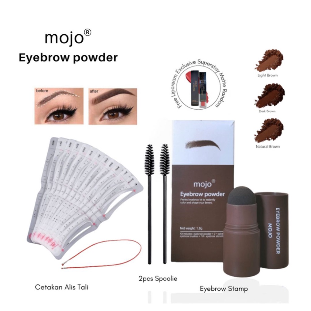 PAKET BUNDLING HEMAT EYEBROW STAMP DAN CETAKAN TALI FREE LIPCREAM EXCLUSIVE