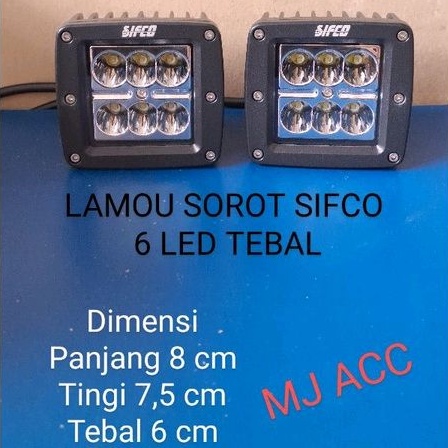 LAMPU SOROT MERK SIFCO 6 LED KOTAK TEBAL