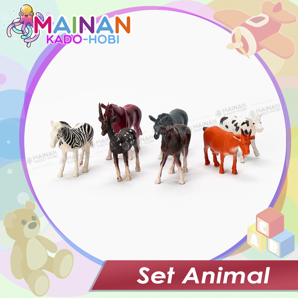 KADO MAINAN ANAK LAKI SET MINIATUR FIGUR ZOO ANIMAL HEWAN HUTAN