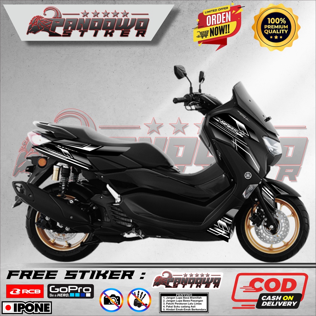 CUSTOM STRIPING DECAL NEW NMAX VARIASI STIKER NMAX 2022 TERBARU TEMA SIMPEL PANDOWO STIKER 001