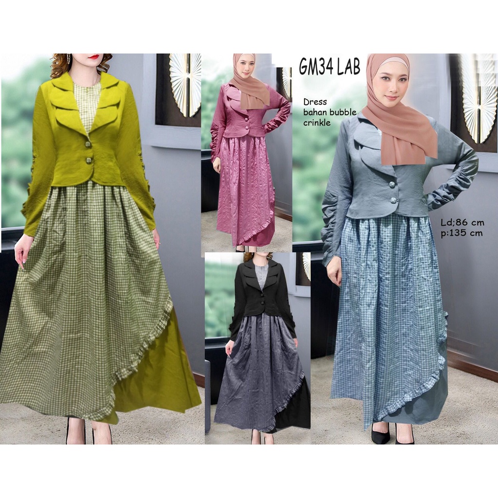 BAJU GAMIS/GAMIS BAHAN BUBBLE CRINKLE