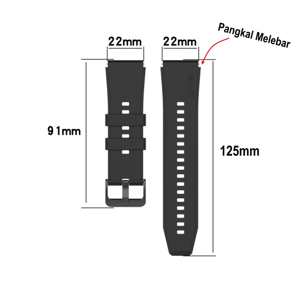 T2P Strap 22mm Untuk Haylou RT LS05S (BUKAN LS05) - Tali Jam Tangan Pin Quick Release