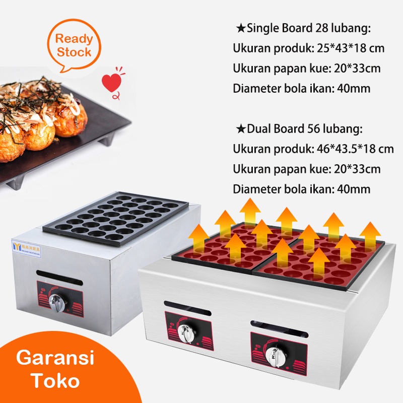 ⭐Newest⭐28/56 Lubang GAS TAKOYAKI BAKER / MESIN PEMBUAT TAKOYAKI / MESIN CETAKAN KUE CUBIT / Panci Bakso